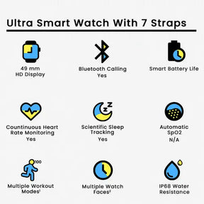 Original Ultra Smart Watch With 7 Straps